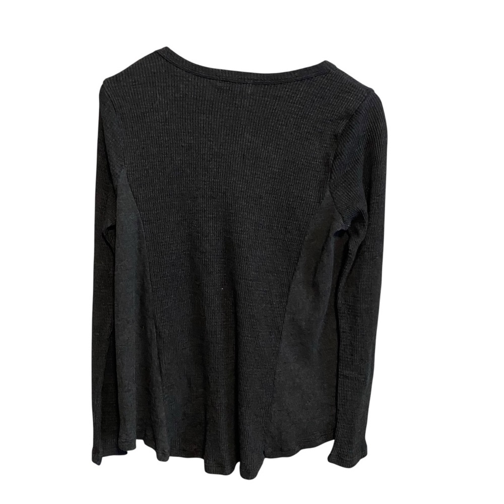 t.la Anthropologie Charcoal Gray V Neck Thermal Long Sleeve Tee Size Small - Picture 6 of 7